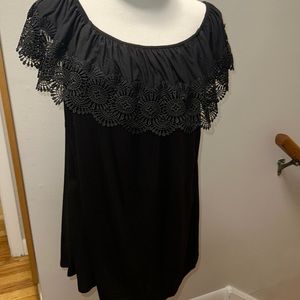 Black top with lacy front